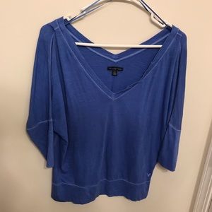 Blue 3/4 sleeve American eagle top